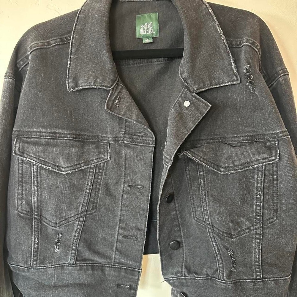 Wild Fable black denim jacket with distressed details